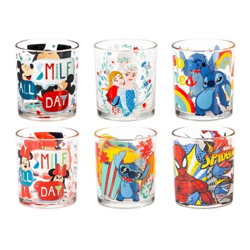 disney - set 6 bicchieri disney fantasie assortite 25cl