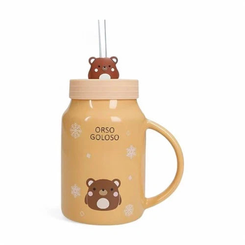 Brandani MUG AMICO MIO ORSO NEW BONE CHINA C/TAPPO E CANNUCCIA SILICONE