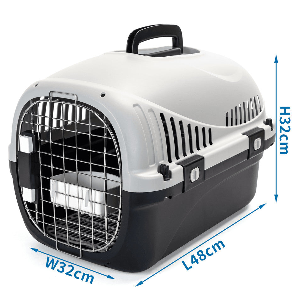 Trasportino con divisorio igienico rimovibile nero e grigio Nobleza