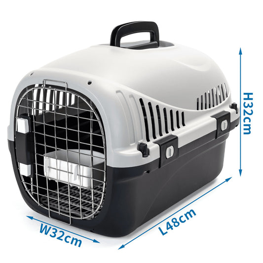 Trasportino con divisorio igienico rimovibile nero e grigio Nobleza