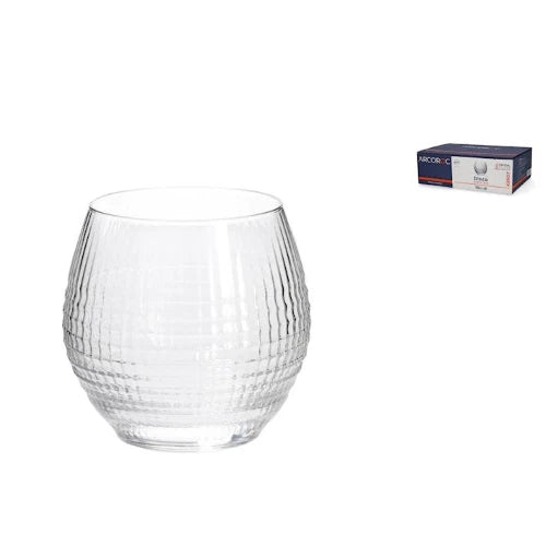 Arc - set 6 Bicchieri disco of in vetro sonoro trasparente cl 38