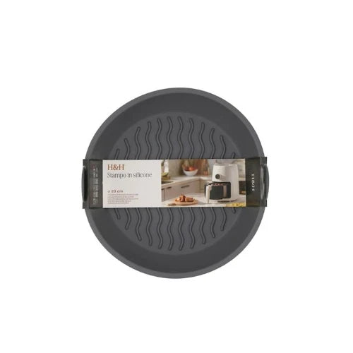H&H - Contenitore in silicone per friggitrice ad aria tondo cm 23
