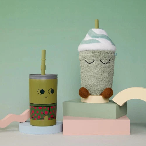 Fuzzie Mimi - Borraccia termica da 360 ml con rivestimento in peluche