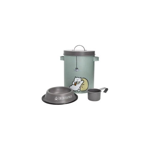 Brandani CONTENITORE PET CARTA DA ZUCCHERO C/CIOTOLA E MISURINO GRIGIO METAL