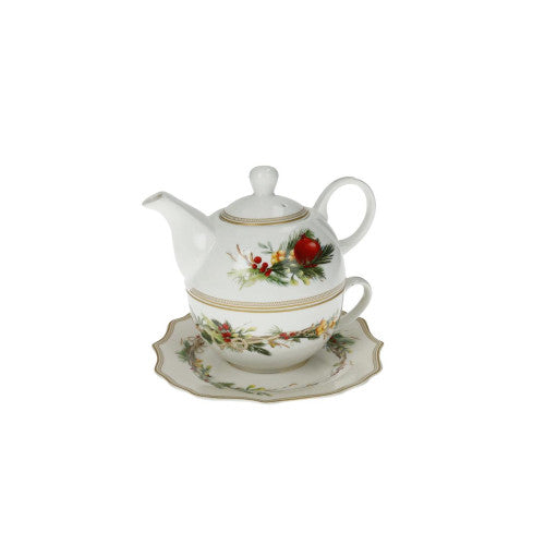 TEIERA C/TAZZA E PIATTINO CAROL BIANCO NEW BONE CHINA