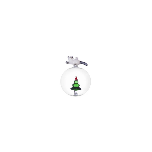 Ichendorf Palla di natale gatto e albero di natale tabby cat