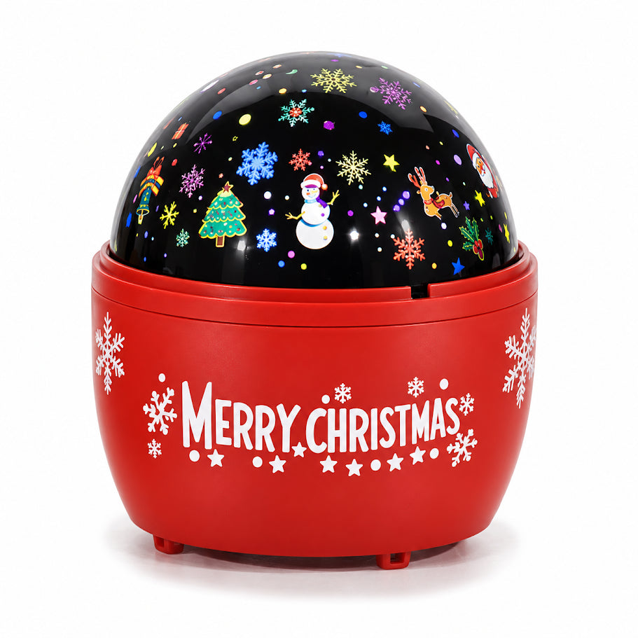 Proiettore Natalizio LED Merry Christmas con Pupazzo di Neve, Effetto Movimento, Try Me, a Batterie