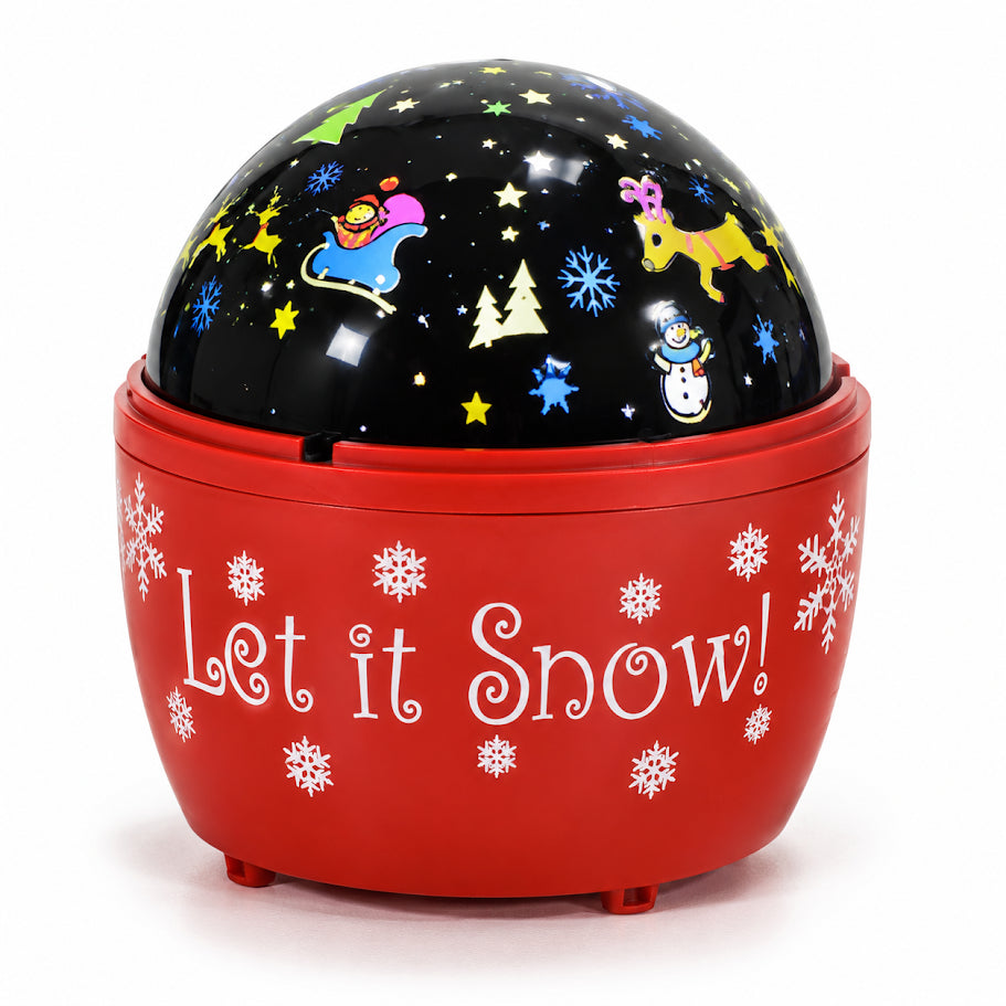 Proiettore Natalizio LED Let It Snow con Renne e Fiocchi di Neve, Effetto Movimento, Try Me, a Batterie