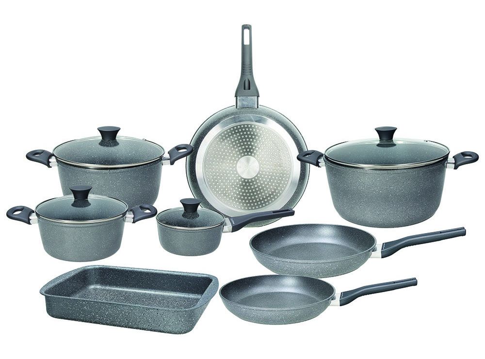 TOGNANA Batteria di pentole e padelle 12 pezzi Alluminio Grigio