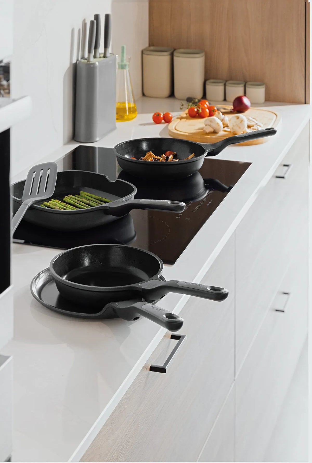 BergHOFF Set 4-pz padelle antiaderenti Stone+ con paletta Balance
